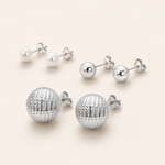 Trio de Brinco Folheado a Ouro 18k e Prata Pérola, Esfera e Botton - Ouro
