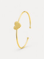 Bracelete Folheado a Ouro 18k Coração Texturizado - Semijoia