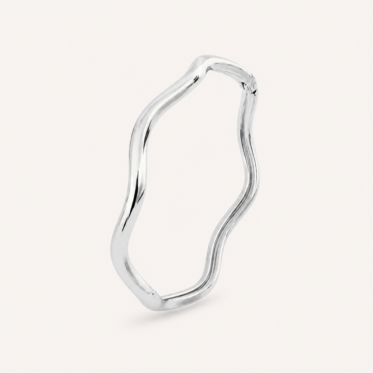 Bracelete Folheado a Ouro 18k e Prata Design Ondulado - Prata