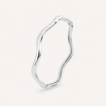 Bracelete Folheado a Ouro 18k e Prata Design Ondulado - Prata