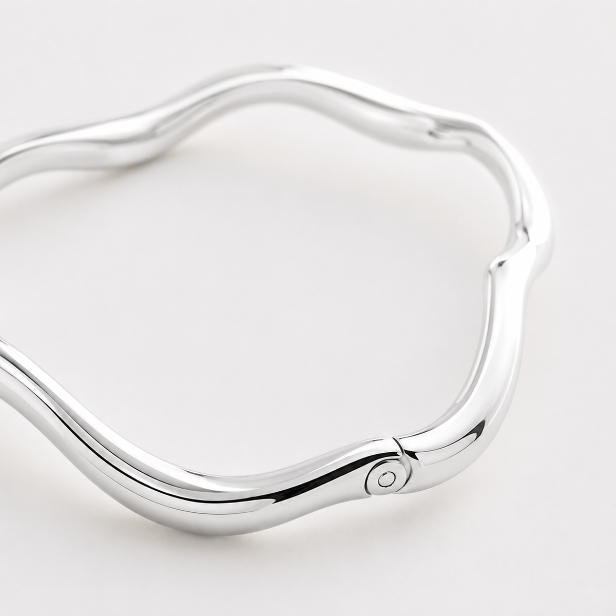 Bracelete Folheado a Ouro 18k e Prata Design Ondulado - Prata