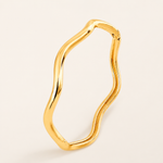 Bracelete Folheado a Ouro 18k e Prata Design Ondulado - Ouro