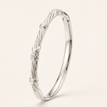 Bracelete de Aço Inoxidável Folheado a Ouro 18k e Prata Torcido - Prata