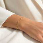 Bracelete Folheado a Ouro 18k Ondulado - Semijoia