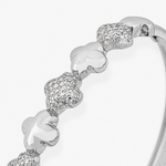 Bracelete Folheado a Ouro 18k e Prata Inspiração Vg Liso e Cravejado