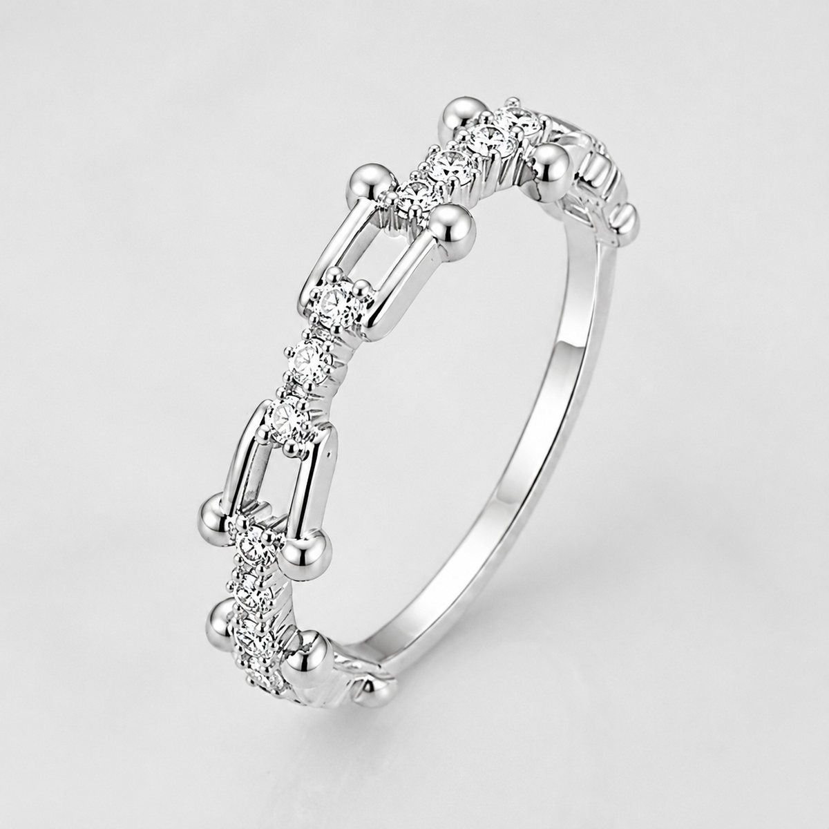 Anel Folheado a Ouro 18k e Prata Elos Grandes Marcas - Prata