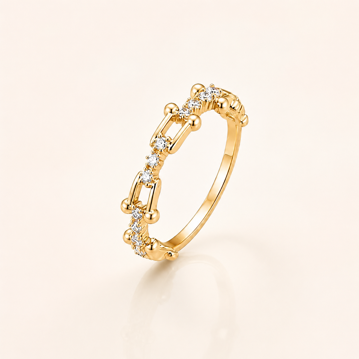 Anel Folheado a Ouro 18k e Prata Elos Grandes Marcas - Ouro