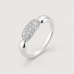Anel Falange Folheado a Ouro 18k e Prata Design Oval Cravejado