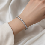 Bracelete Folheado a Prata 925 Cravejado com Zircônias - Design X