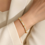 Bracelete Folheado a Ouro 18k Cravejado com Zircônias - Design X