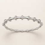 Pulseira Folheada a Prata 925 Bambu Cravejada com Zircônias