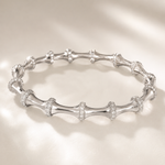 Pulseira Folheada a Prata 925 Bambu Cravejada com Zircônias