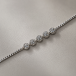 Bracelete Folheado a Ouro 18k Cravejado com Pedras Amarelas e Cristais