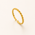 Anel Folheado a Ouro 18k Design Trançado