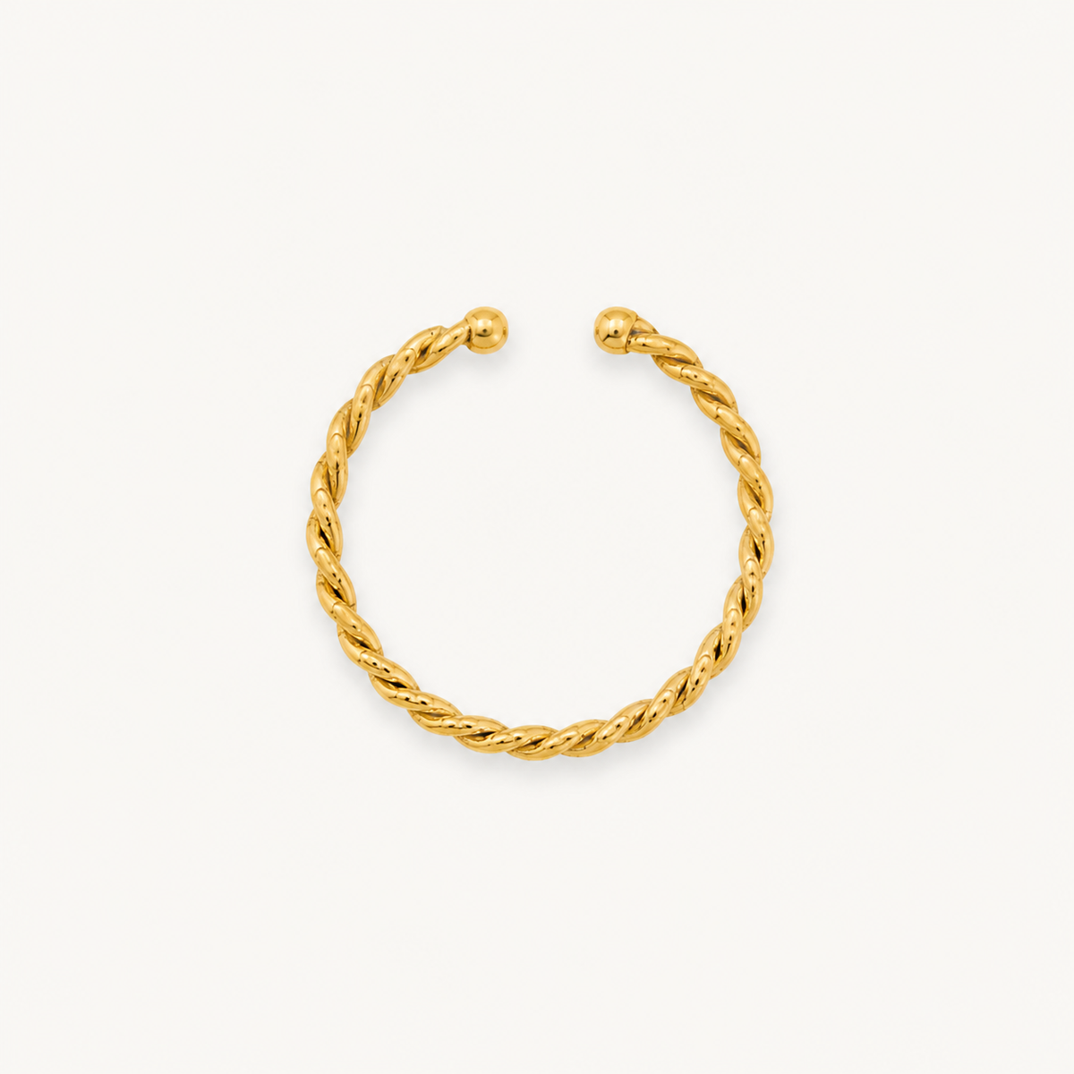Anel Folheado a Ouro 18k Design Trançado