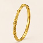 Bracelete de Aço Inoxidável Folheado a Ouro 18k e Prata Torcido - Ouro