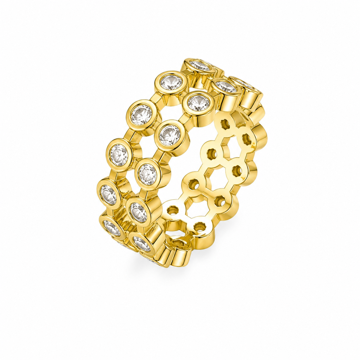 Piercing Folheado a Ouro 18k e Prata Mini Pontos de Luz