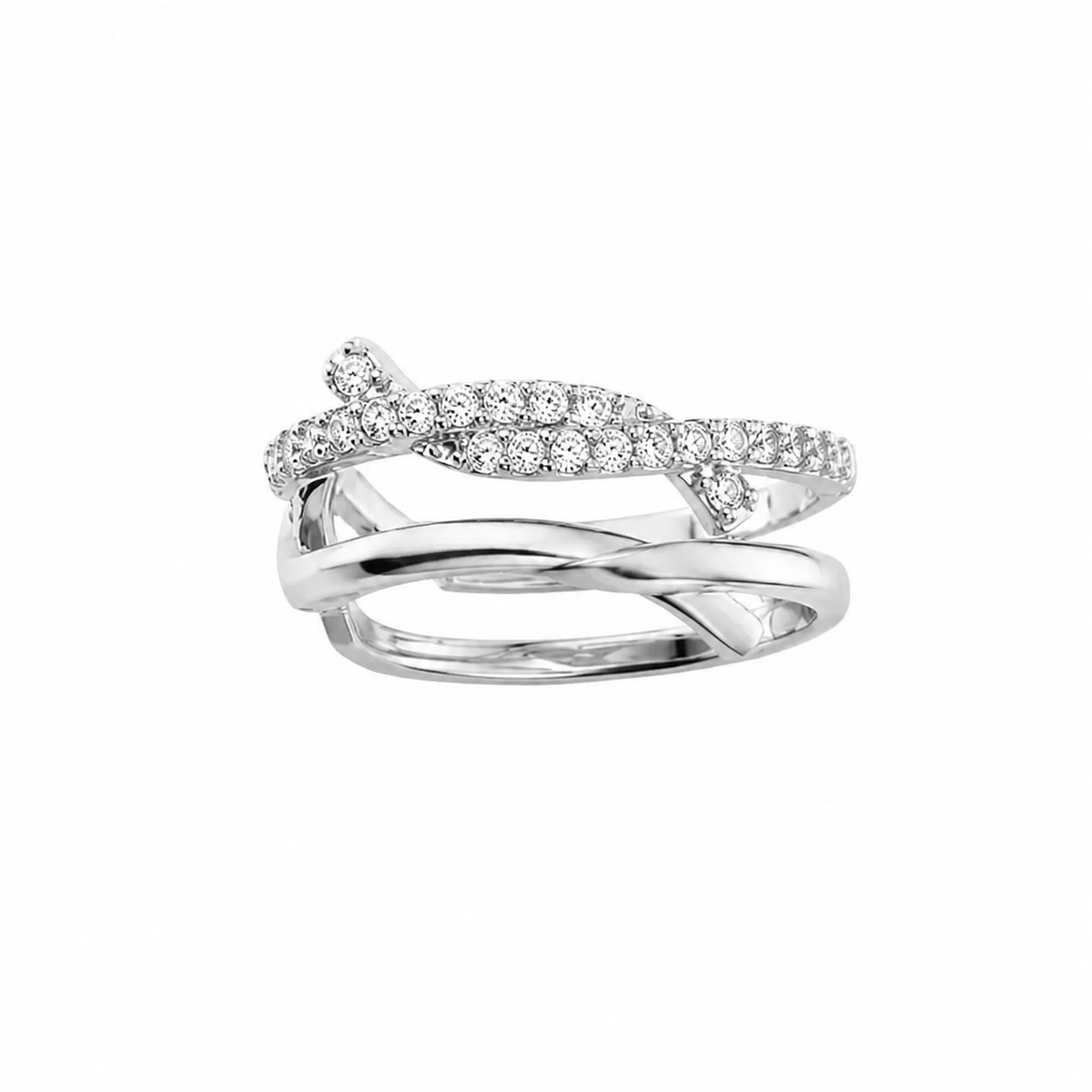 Piercing Folheado a Ouro 18k e Prata Fios Cravejados Cruzados