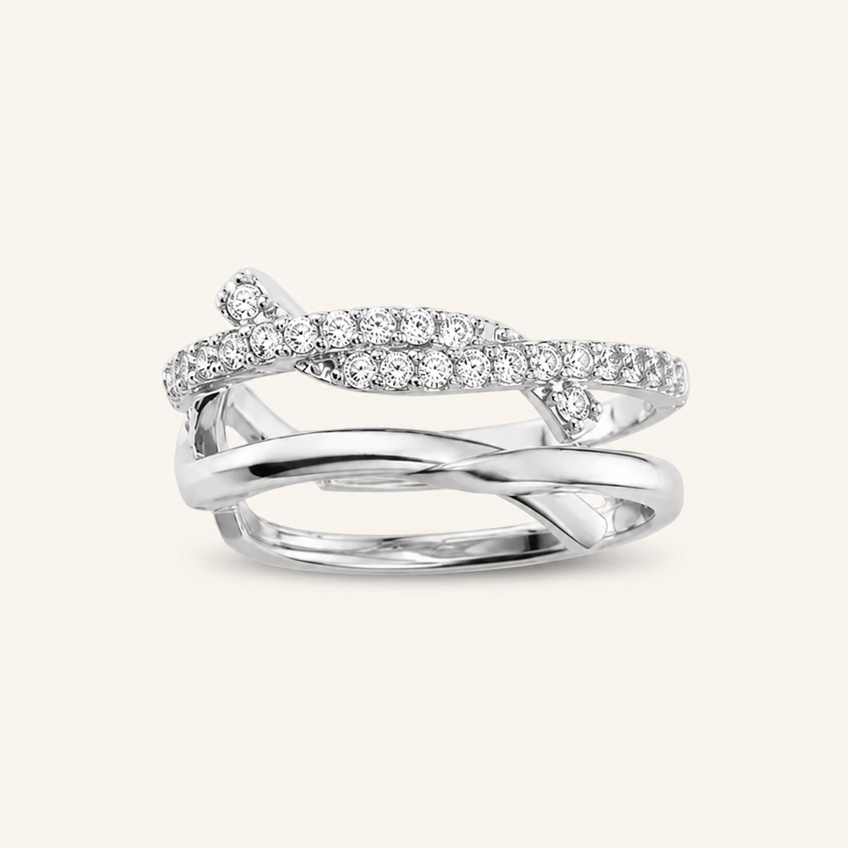 Piercing Folheado a Ouro 18k e Prata Fios Cravejados Cruzados