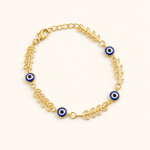 Pulseira Folheada a Ouro 18k Olho Grego