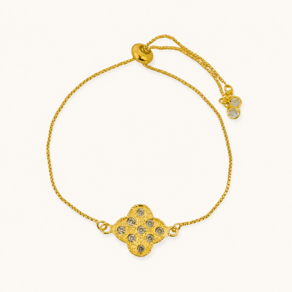 Pulseira Folheada a Ouro 18k Inspiração Vg Com Pontos de Luz