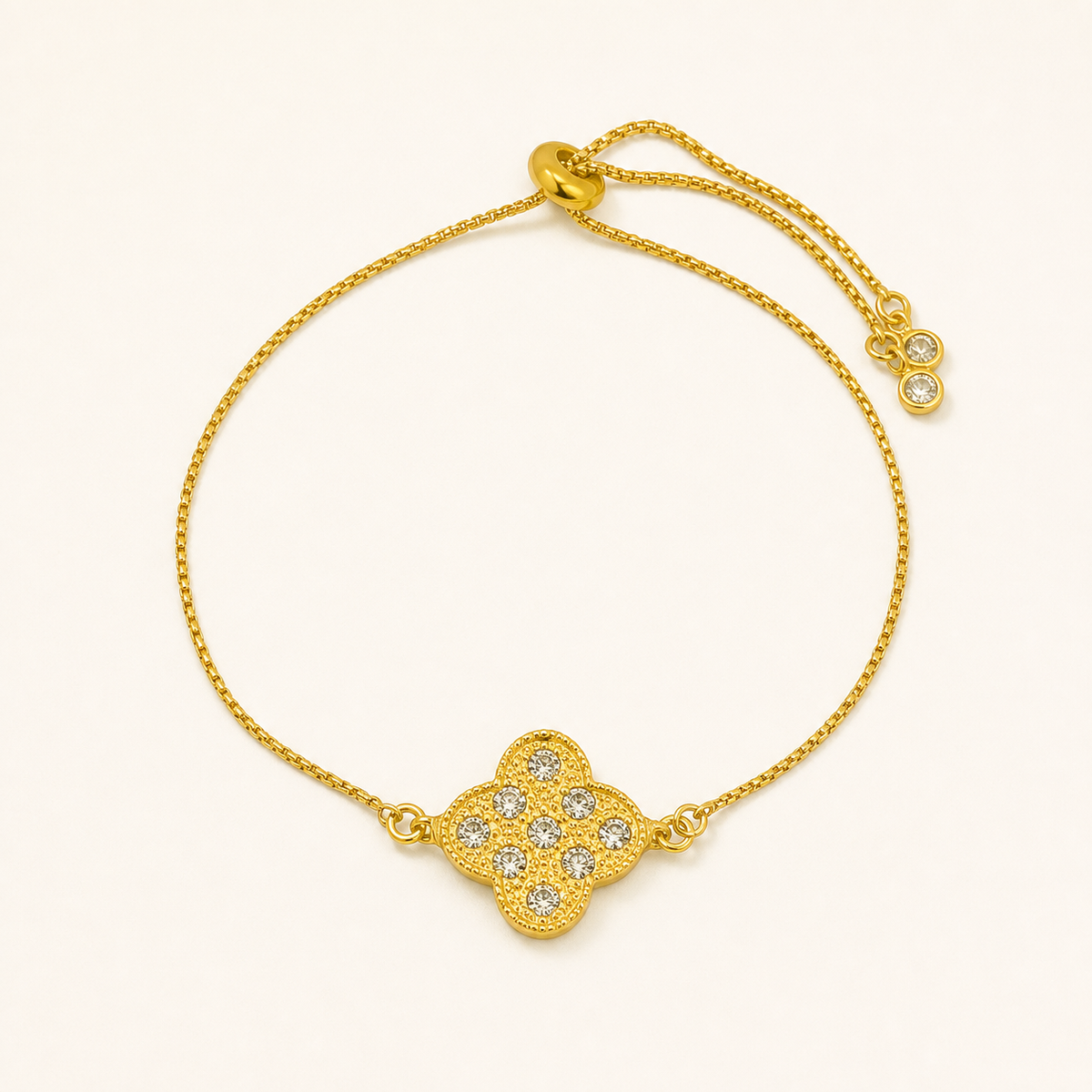 Pulseira Folheada a Ouro 18k Inspiração Vg Com Pontos de Luz