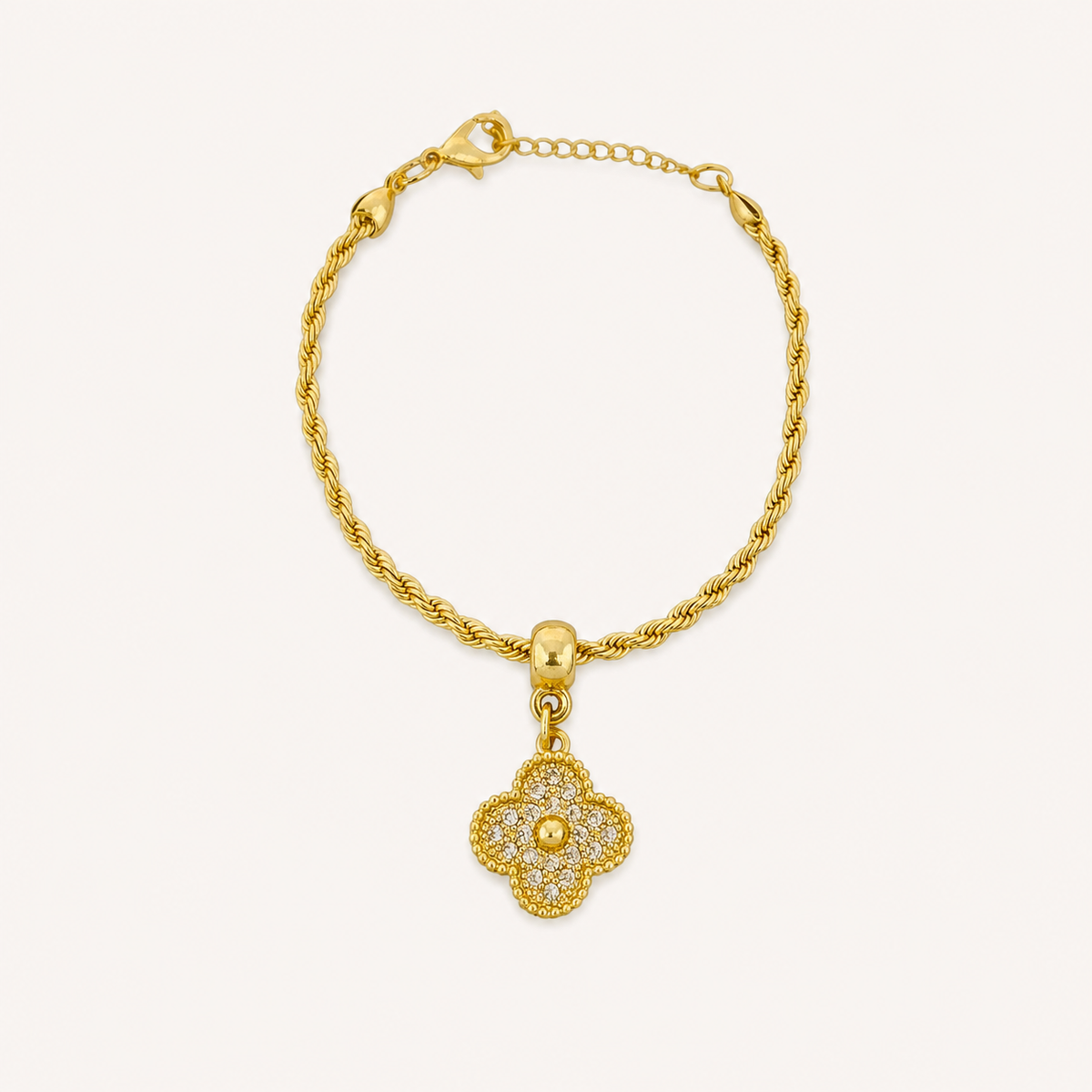 Pulseira Folheada a Ouro 18k e Prata Cordão Baiano Cravejado