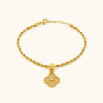 Pulseira Folheada a Ouro 18k e Prata Cordão Baiano Cravejado