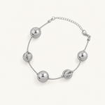 Pulseira Folheada a Prata 925 Esferas Lisas e Texturizado