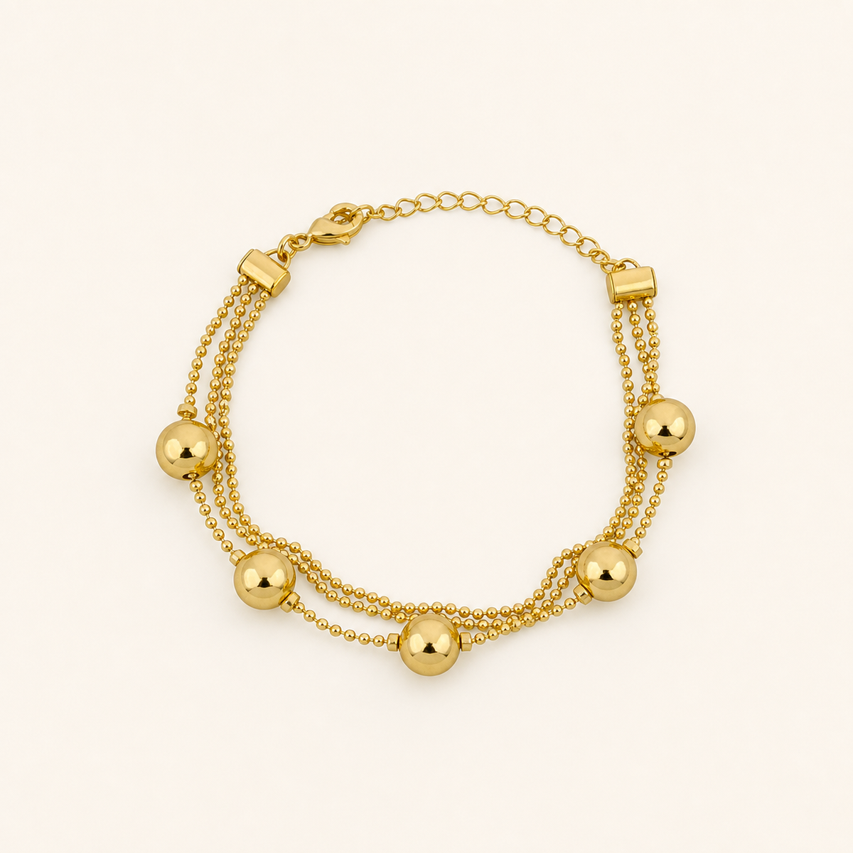 Pulseira Folheada a Ouro 18k Esferas
