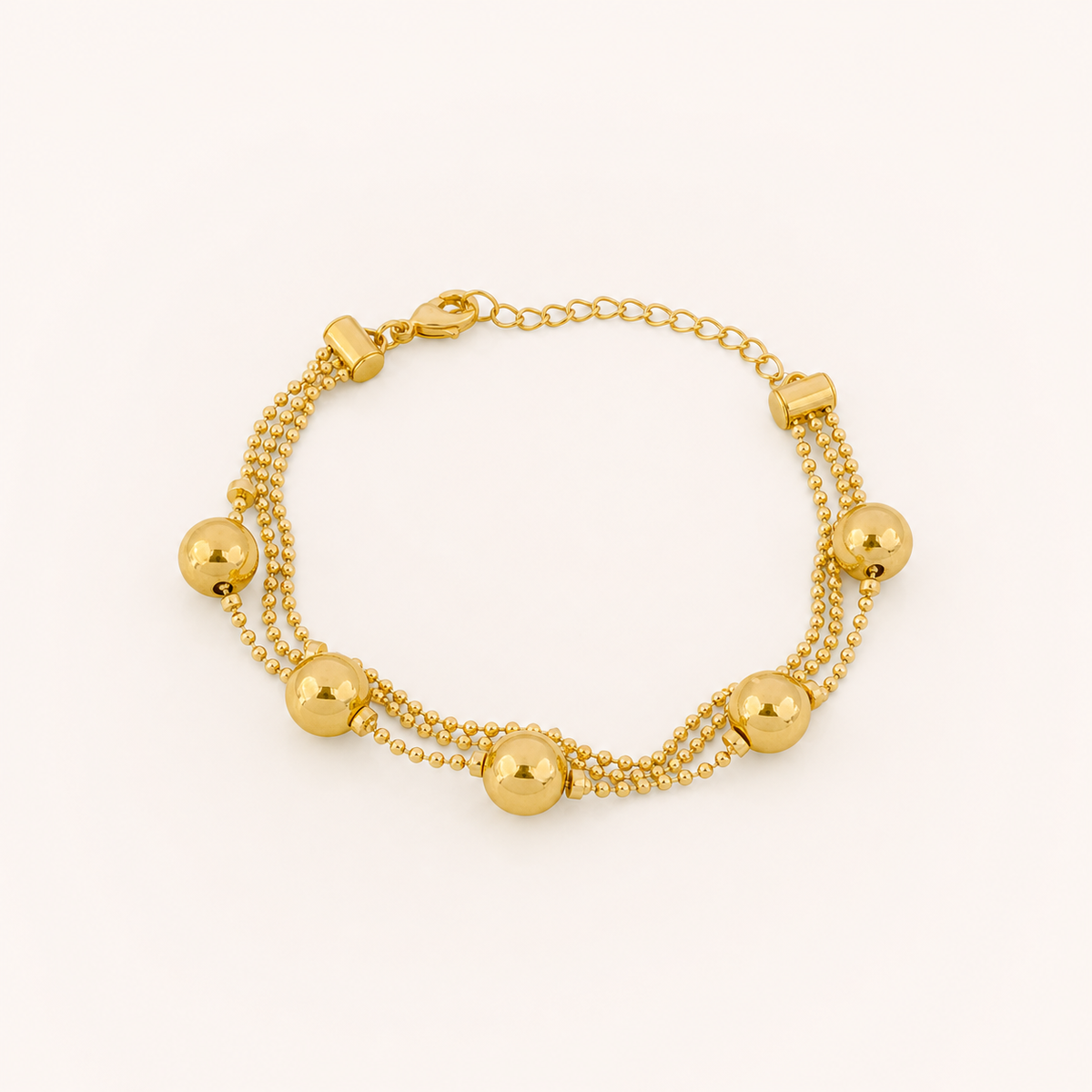 Pulseira Folheada a Ouro 18k Esferas