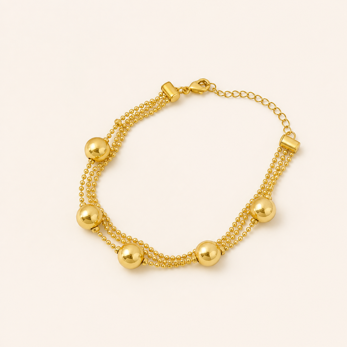Pulseira Folheada a Ouro 18k Esferas
