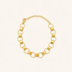 Pulseira Dupla Folheada a Ouro 18k Elos Redondos