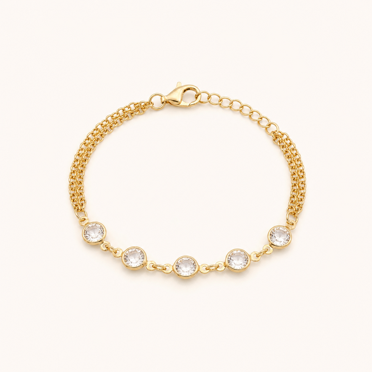 Pulseira Folheada a Ouro 18k Pontos de Luz