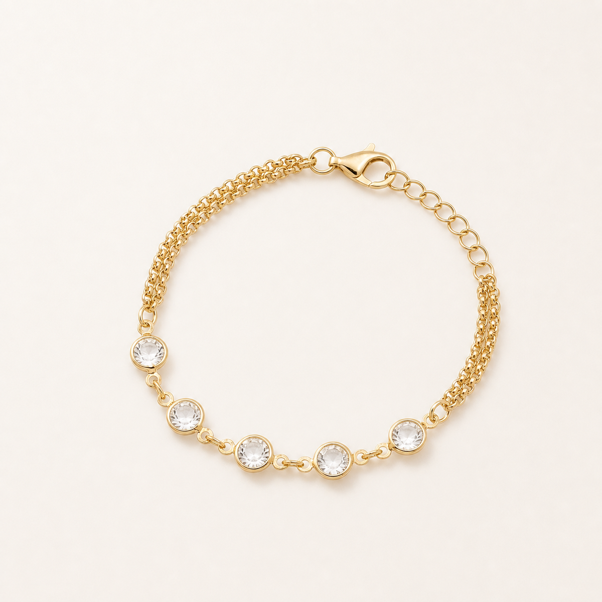 Pulseira Folheada a Ouro 18k Pontos de Luz