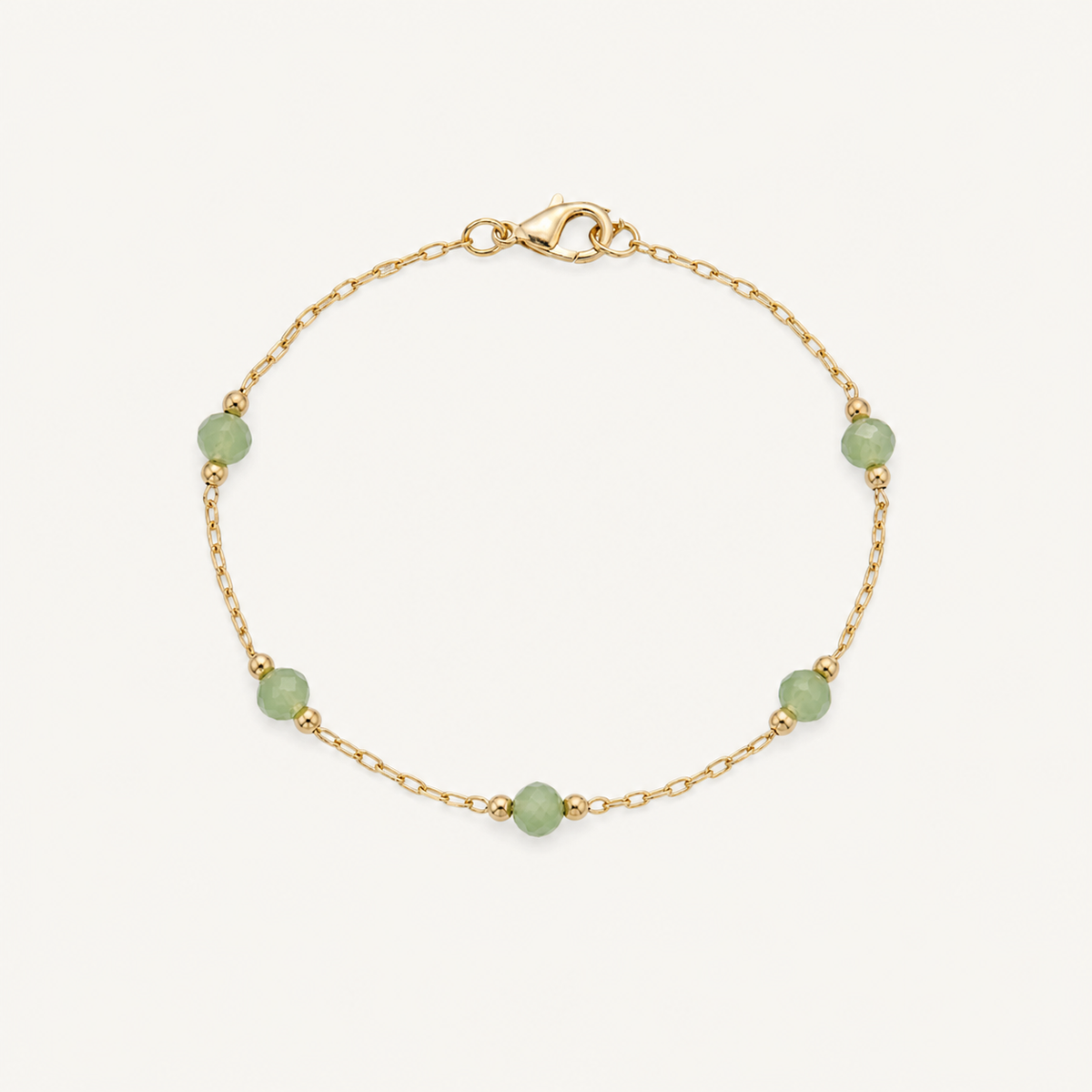Pulseira Folheada a Ouro 18k Cristais Verdes