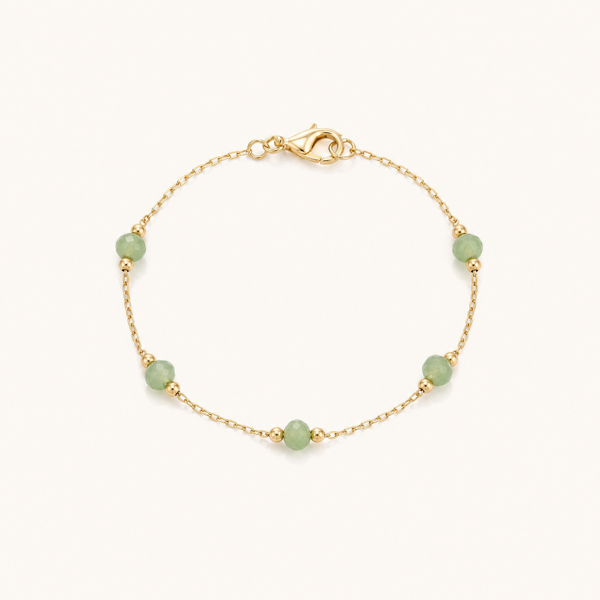 Pulseira Folheada a Ouro 18k Cristais Verdes