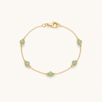 Pulseira Folheada a Ouro 18k Cristais Verdes