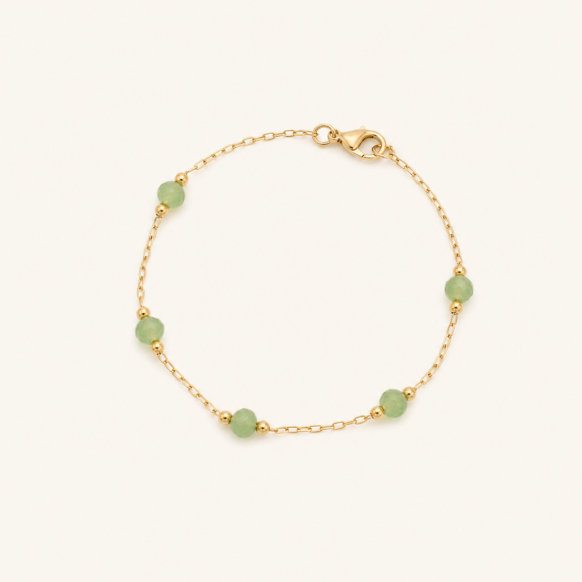 Pulseira Folheada a Ouro 18k Cristais Verdes