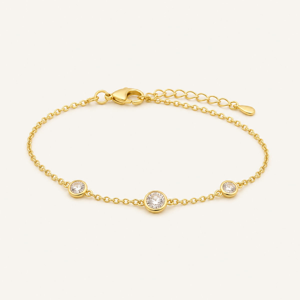 Pulseira Folheada a Ouro 18k Pontos de Luz Delicados