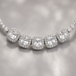 Pulseira Folheado a Ouro 18k e Prata Quadrados de Cristal Com Zircônias - Prata