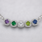 Pulseira Folheado a Ouro 18k e Prata Quadrados de Cristal Com Zircônias - Prata
