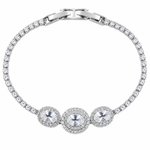 Pulseira Folheada a Ouro 18k e Prata Formas de Cristal Cravejadas - Prata