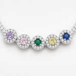 Pulseira Folheada a Ouro 18k e Prata Círculos Cravejados - Prata - Colorido