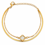 Pulseira Duplo Folheada a Ouro 18k Fita Laminada e Inspiração Virginia