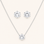 Conjunto Colar e Brinco Folheado a Prata 925 Ponto de Luz