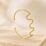 Bracelete Aro Ondulado Folheado a Prata e Ouro 18k