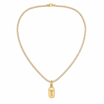 Colar Folheado a Ouro 18k Cordão Cravejado Inicial