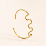 Bracelete Aro Ondulado Folheado a Prata e Ouro 18k