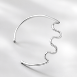Bracelete Aro Ondulado Folheado a Prata e Ouro 18k